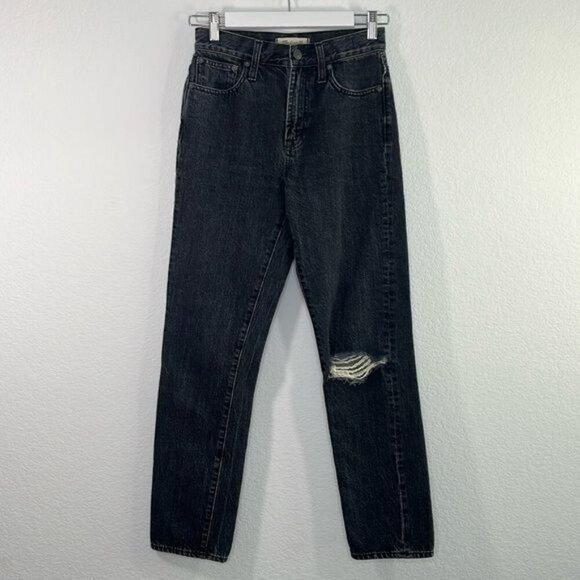 Madewell The Perfect Vintage Jean in Roxstone‎ Wash size 24 Knee-Rip Edition - Picture 3 of 11